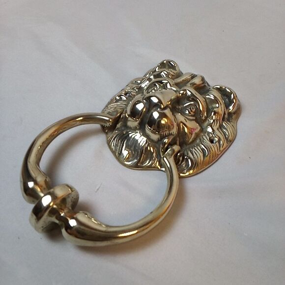 Vintage Brass Lion Solid Brass Lion Door Knocker Classic Heavy Hardware Decor Entry Vintage MCM